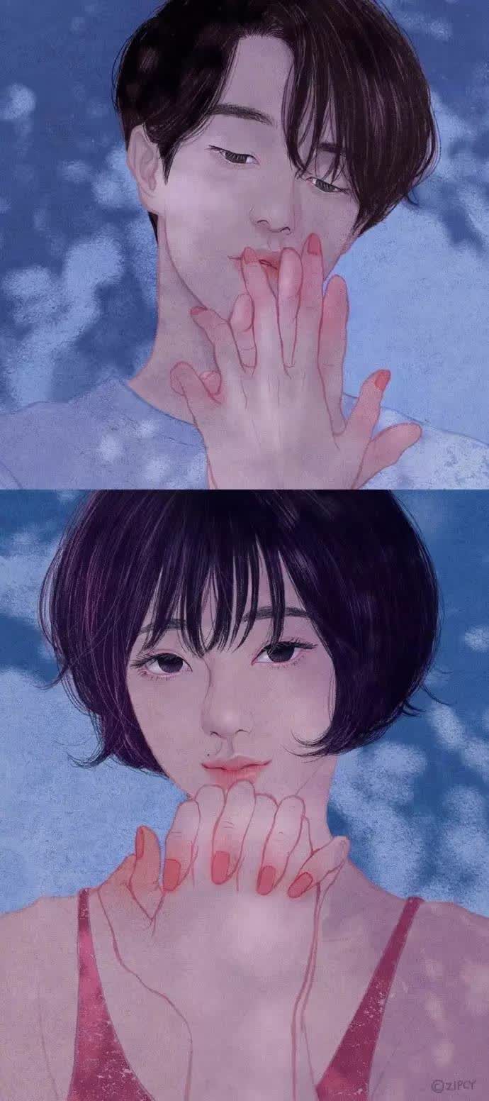 插画师zipcy的一组作品,美好而又甜蜜的情侣日常