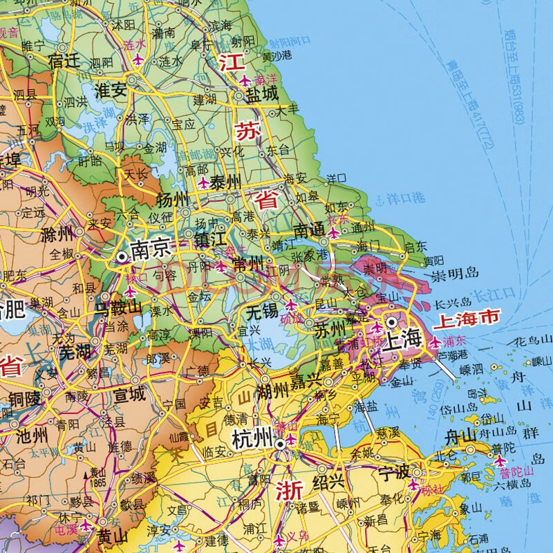 2021年 中国地图 1.6米*1.24米 高清覆膜学生爱国教育办公室挂图
