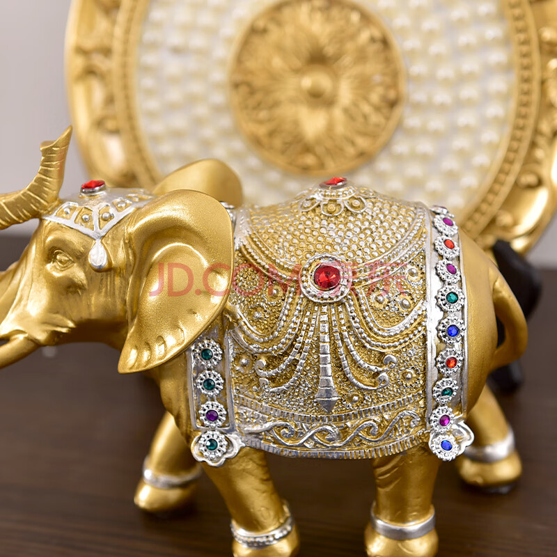 冰石美大象摆件一对现代客厅酒柜卧室房间家居装饰品