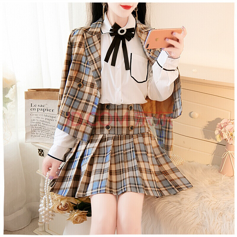 2021年【爆款上线】学院风女装套装裙子英伦风学生春秋jk女生服装秋冬