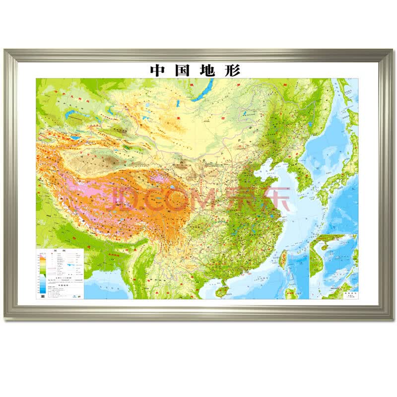 3d凹凸立体中国地形图套装立体地形图地形政区双面填充地图中国拼图