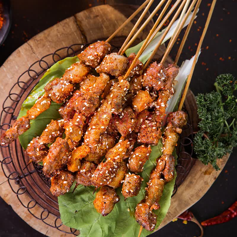 木屋烧烤招牌羊肉串50串内蒙科尔沁百日羔羊肉串户外野营烧烤食材半