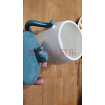 传旗水杯陶瓷马克杯咖啡杯带勺盖460ml大容量杯学生杯情侣陶瓷杯小象 实拍图