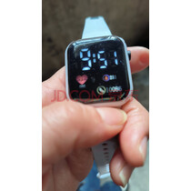 其他品牌高颜值LED手表时尚方形学生科技感超强夜光数字个性运动 白色 实拍图