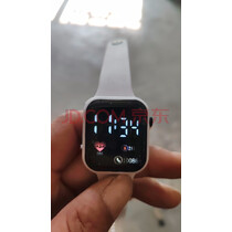 其他品牌高颜值LED手表时尚方形学生科技感超强夜光数字个性运动 白色 实拍图