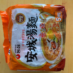 农心 安城汤面网红速食面煮面方便面微辣辛拉面125g*5袋装韩国进口