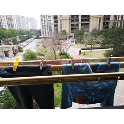 好太太阳台外伸缩晾衣架折叠晾衣杆户外推拉收缩晒衣架飘窗室外凉衣架