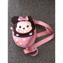 挎包时尚男女宝宝旅行包包迷你斜跨包小女孩可爱公仔包 粉色米妮松松