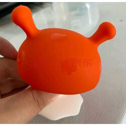 婴儿牙胶 宝宝防吃手磨牙硅胶玩具可水煮 橙色蘑菇 品牌防掉链 收纳盒