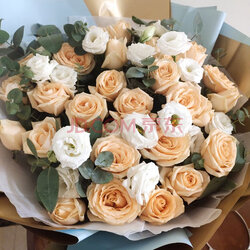 幽客玉品七夕情人节鲜花速递33朵红玫瑰花束礼盒香槟玫瑰表白生日礼物