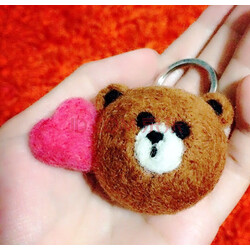 羊毛毡戳戳乐 新手diy手工制作材料包 求爱布朗熊 实拍图