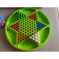 木妈妈 大号木制圆盘精品六角跳棋 亲子儿童益智类桌面游戏 成人棋类