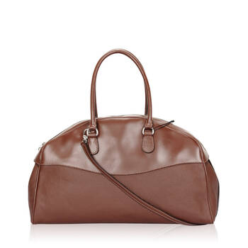 armani collezioni 阿玛尼 女款华贵时尚棕色小牛皮手提包 yaw365-yg