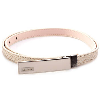 calvinkleinck卡文克莱女士米白色超细蛇纹按扣腰带s31006125100 京东