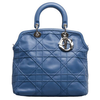 dior迪奥女士蓝色羊皮手提包diorgranville系列1301pgca594uml