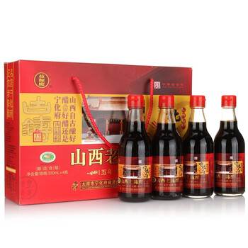 宁化府 益源庆 五年陈酿 山西老陈醋 礼盒装 330ml *4瓶中华老字号