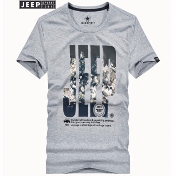 吉普（JEEP） 短袖 男士T恤 1108灰色 