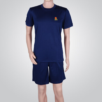 与君行专职消防员夏季短袖体能服套装t恤训练服火焰蓝消体单上衣短裤