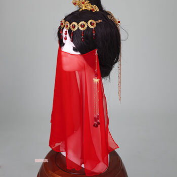 赫珺面纱古风挽秀挂耳古装流苏风汉服面纱纯色古风遮脸蒙面珠帘面帘