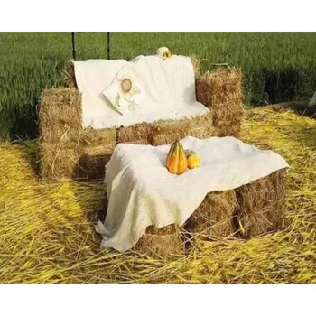 稻草天然草垛干稻草装饰材料鸡窝草草堆垫窝草谷草屋顶鸡奔新农(ben