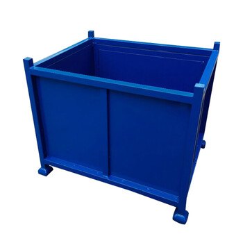 金属周转箱钢料箱铁皮箱重型周转铁箱物流周转箱堆垛铁箱废料箱 常规