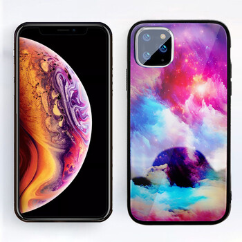苹果11Pro Max手机壳钢化玻璃 iPhone11Pro Max手机套防摔TPU软边 6.5英寸超薄保护套2020款 星空图案