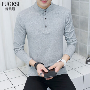 普戈斯（PUGESI） 长袖 男士T恤 072长袖灰色 