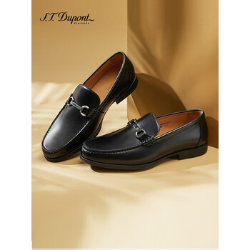dupont/都彭新款马衔扣商务休闲牛皮男鞋xl超轻大底舒适透气乐福鞋 e2