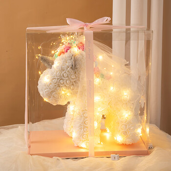 小妮秋网红仿真花独角兽玫瑰花礼盒告白表白浪漫平安夜圣诞节礼物送