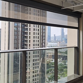 阳台防雨电动升降防风卷帘 凉亭户外遮阳隔热防蚊遮光防晒智能窗帘