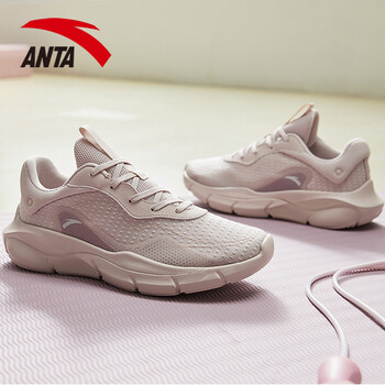 安踏女鞋绵绵弹秋季跑步鞋子女款软底减震跳操健身网面透气运动鞋 -3