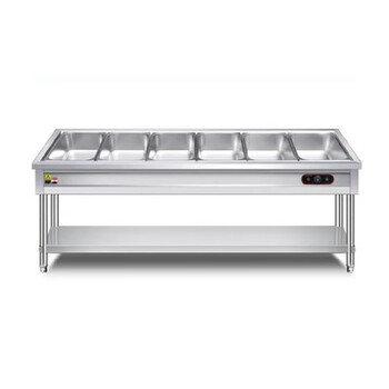 钧厨 快餐保温台商用防干烧食堂打菜热菜售饭台不锈钢商用电器保温餐
