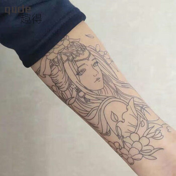 趣得纹身贴洗不掉纹身贴割线貂蝉防水霸气花臂魔僧般若艺社会 半臂520