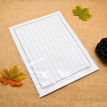 竖条草稿纸 竖行纸硬笔书法比赛用竖线钢笔练字纸练习本 红线格5包共