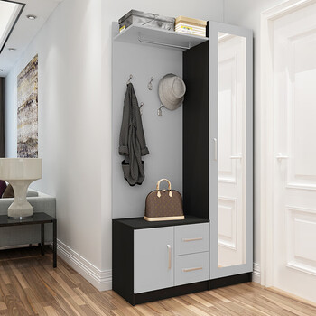 米蒂格门口鞋柜衣架一体挂衣柜加鞋柜鞋柜现代简约门厅柜挂衣架客厅