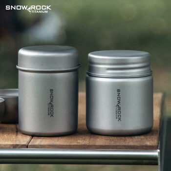 SNOW ROCK英迪纯钛茶叶罐户外便携露营旅行咖啡豆储存罐小号螺旋盖随身茶盒 大号茶叶罐【螺旋盖】