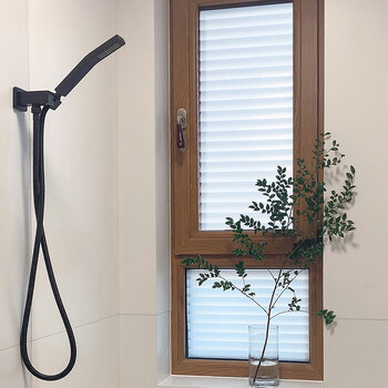 蓝瑞窗户玻璃贴纸卫生间防窥防走光磨砂贴膜浴室透光不透人百叶窗装饰