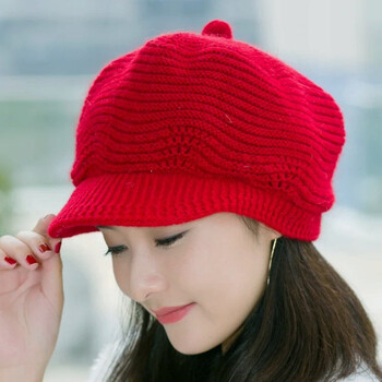 麦昊尔 帽子女冬季韩版针织毛线帽女士秋冬天时尚保暖八角帽中老年