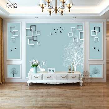 装饰壁画墙布墙纸壁布无缝电视墙画定制b0074款5d凹凸丝娟布平方米