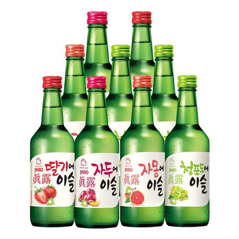 真露烧酒 真露韩国进口烧酒13 青葡萄味 李子味 西柚味3种口味360ml 6瓶混合装果味酒 行情报价价格评测 京东