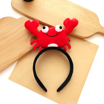 卡通可爱螃蟹发箍眼睛头箍超萌头饰搞怪发卡发窟表演道具 大螃蟹