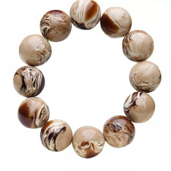 聆梦 缅甸根珀手串精品原矿蜜蜡琥珀妖花溶洞蜜瓷白圆珠手链男女款