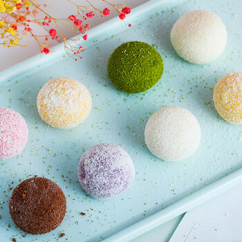 宜享健康洋风椰蓉大福雪媚娘榴莲糯米团日式抹茶甜品草莓芒果日本糯米