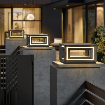 嘉嘉利太阳能柱头灯户外围墙灯防水别墅庭院灯花园门墩灯室外大门柱子