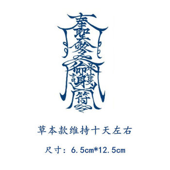果汁纹身贴孙冰法纹身贴平安符草本果汁防水男女冰娇反派洗不掉逼真
