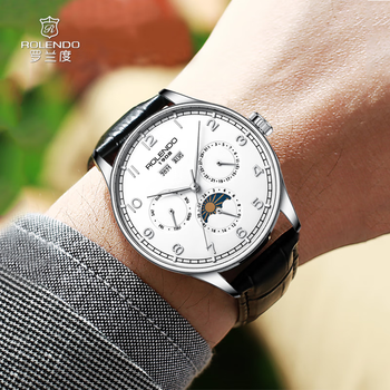 罗兰度(rolendo) 飞行员系列全自动机械男士腕表 白色