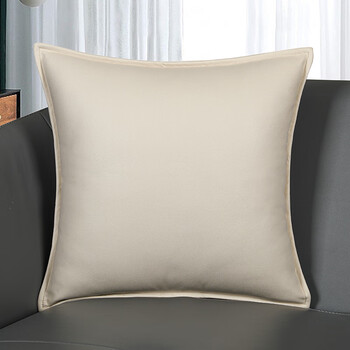 鸿霓 适用于真皮沙发上用的抱枕 科技布客厅沙发靠垫方形高端 白色-10