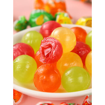 维京熊俄罗斯进口乒乓球糖水果夹心硬糖多口味喜糖休闲果零食品500g