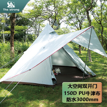 THE STRONG骁龙六角户外露营帐篷遮阳防雨水过夜 帐篷+地垫