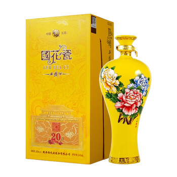 西凤酒 国花瓷 10年 白45度 单瓶装十年白酒 500ml 口感凤香型